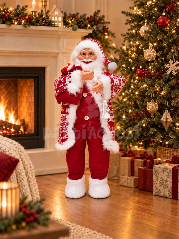 Yılbaşı Dekoru Büyük Boy Noel Baba 90 cm – Fenerli Dekoratif Yılbaşı Süsü - Noel Baba/Kardan Adam | Parti Adresi