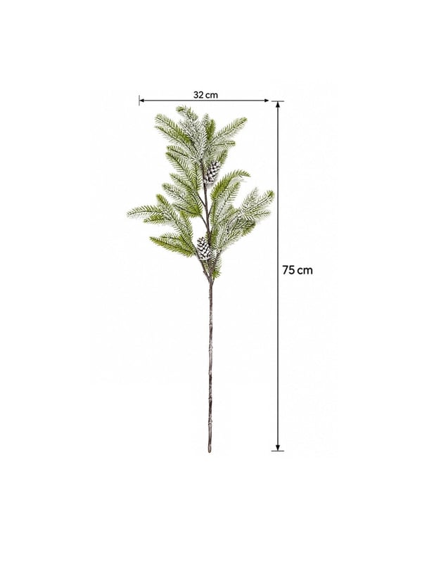 Yılbaşı Dekoru Karlı Kozalaklı Dekoratif Yapay Çam Dalı 75 cm - Yılbaşı Dekor Süsleri | Parti Adresi