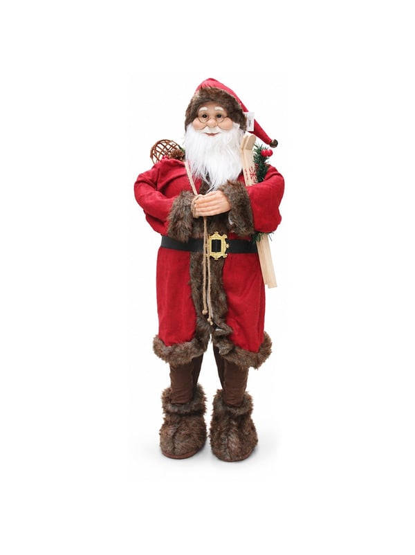 Yılbaşı Dekoru Kürk Detaylı Noel Baba 90 cm – Rustik Yılbaşı Süsü - Noel Baba/Kardan Adam | Parti Adresi