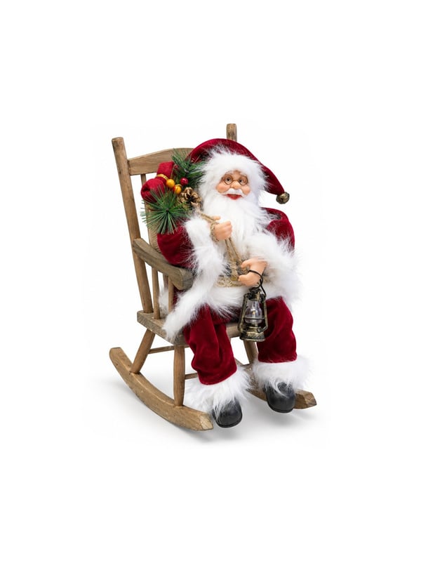 Yılbaşı Dekoru Sallanan Sandalyede Noel Baba 32 cm - Noel Baba/Kardan Adam | Parti Adresi