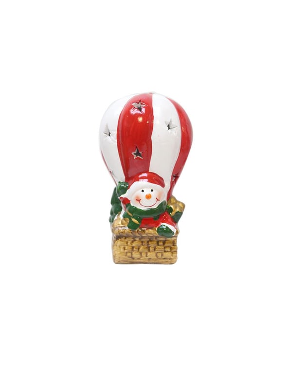 Yılbaşı Hediyelik Seramik Dekor Süsü Işıklı Noel Baba Biblo 13 cm - Yılbaşı Dekor Süsleri | Parti Adresi