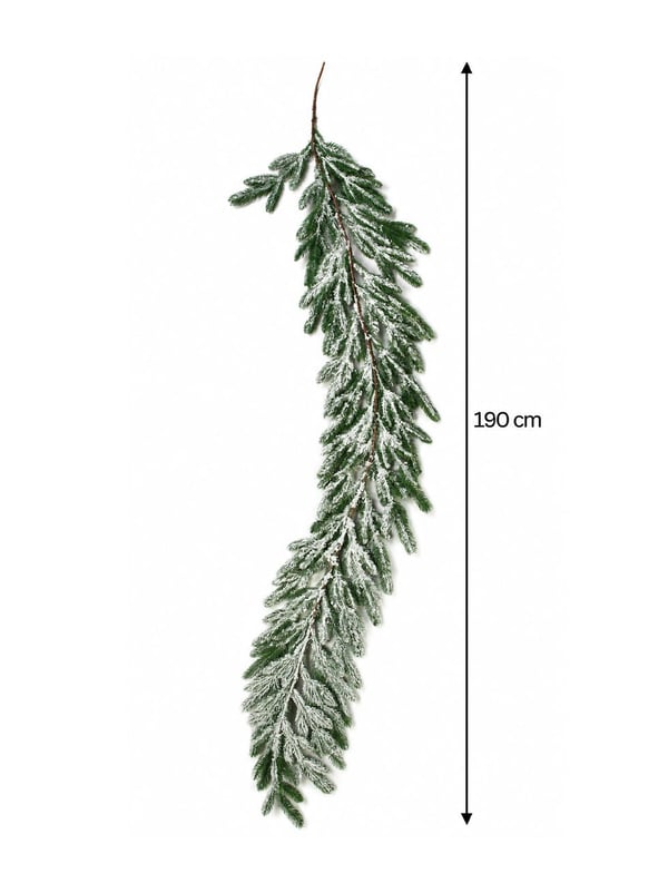 Yılbaşı Yapay Karlı Çam Garland Dekor 190 cm – Yeşil Çam Dalı Şömine ve Kapı Süsü - Garland | Parti Adresi