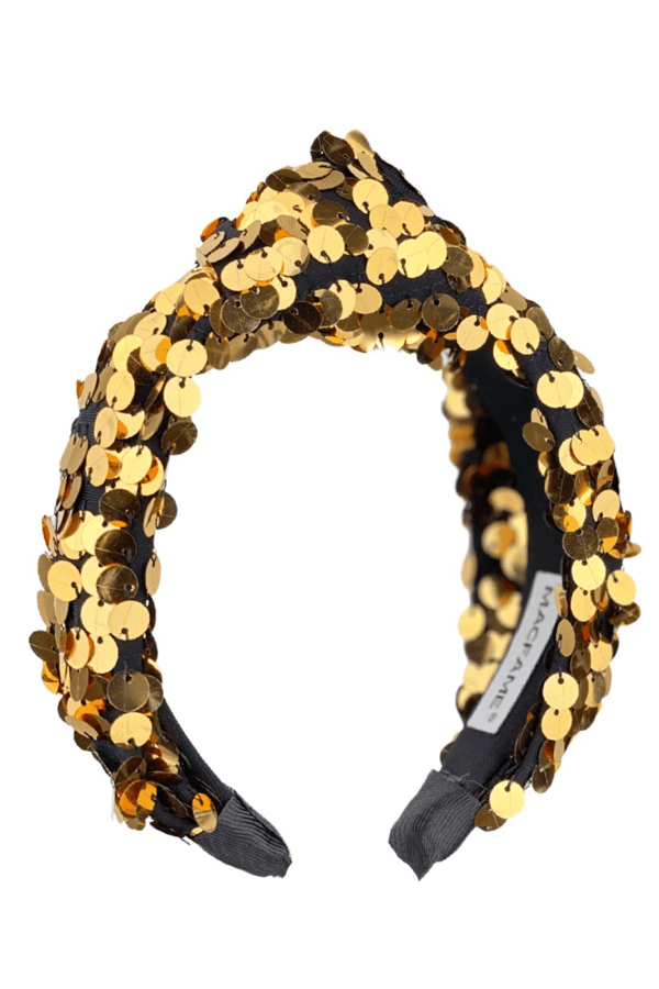 Gold Sequin Knotted Headband