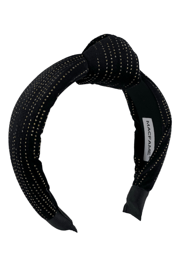 Velvet Headband with Gold Stone Emblishment