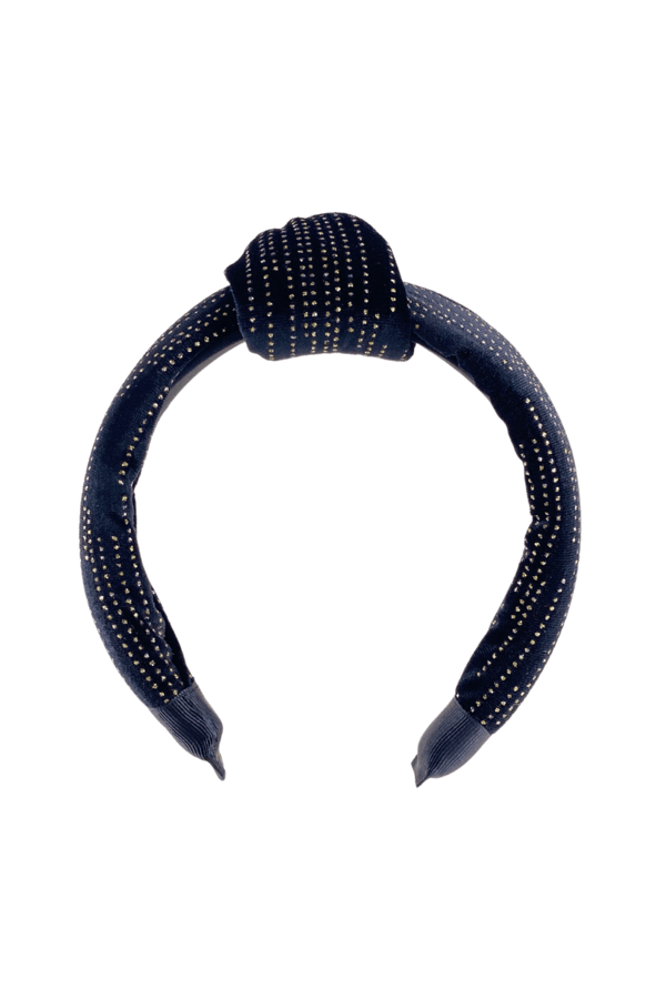 Velvet Headband with Gold Stone Emblishment