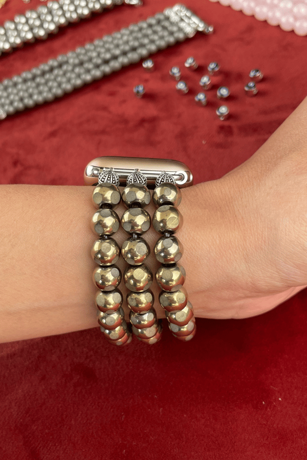 Beaded Apple Watch Band - Gold