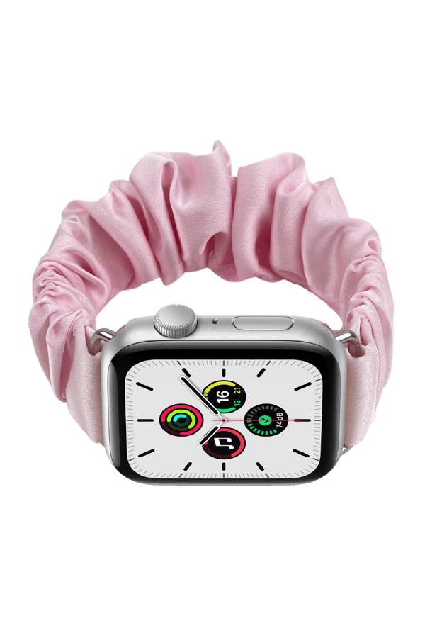 Scrunchie Apple Watch Band Pink Silk