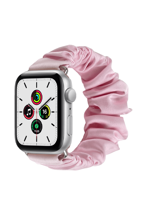 Scrunchie Apple Watch Band Pink Silk