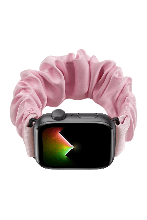 Scrunchie Apple Watch Band Pink Silk