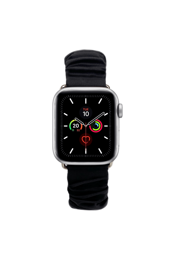 Scrunchie Apple Watch Band Black Silk