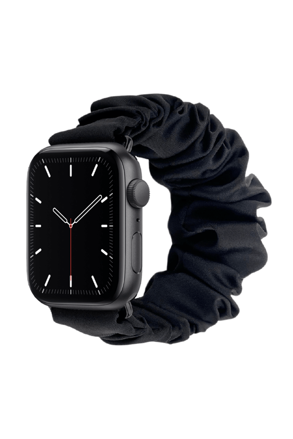Scrunchie Apple Watch Band Black Silk
