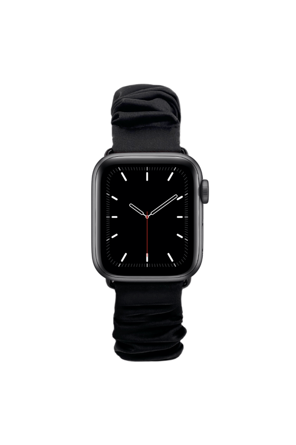 Scrunchie Apple Watch Band Black Silk