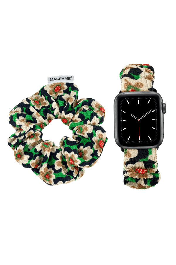 Scrunchie Apple Watch Band Floral - with Scrunchie