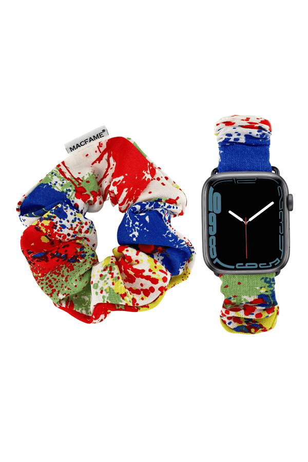 Scrunchie Apple Watch Band Rainbow - with Scrunchie