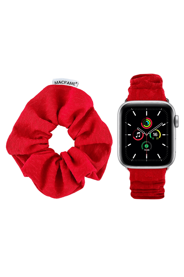 Scrunchie Apple Watch Band Red - with Scrunchie