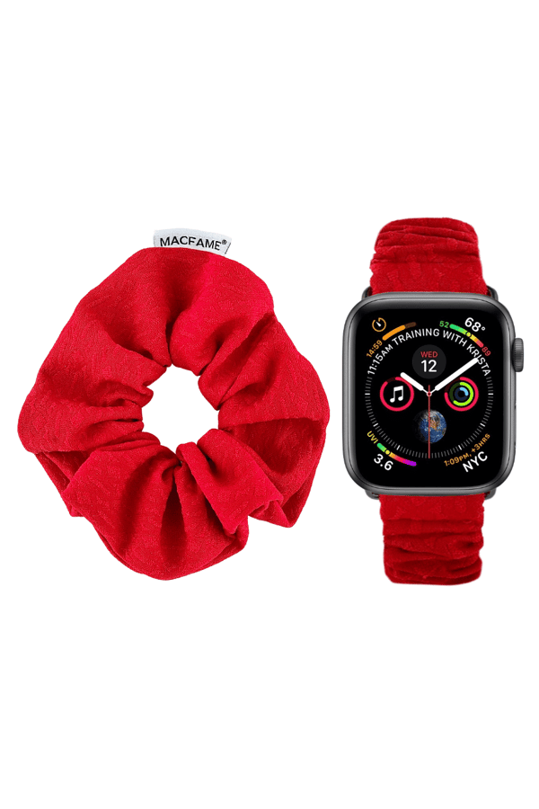 Scrunchie Apple Watch Band Red - with Scrunchie