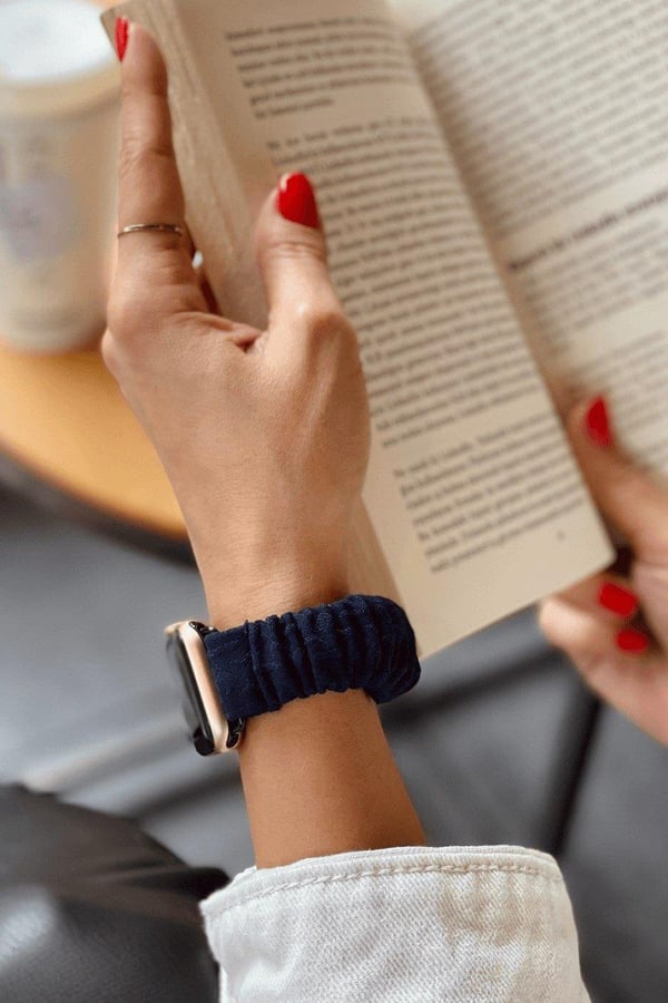 Scrunchie Apple Watch Band Navy Blue