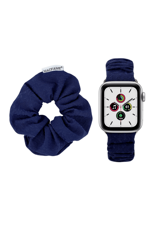 Scrunchie Apple Watch Band Navy Blue - with Scrunchie