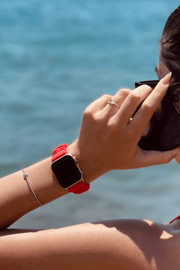 Scrunchie Apple Watch Band Pomegranate Color