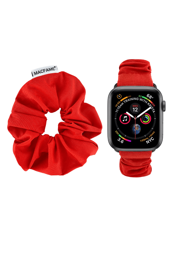 Scrunchie Apple Watch Band Pomegranate Color - with Scrunchie