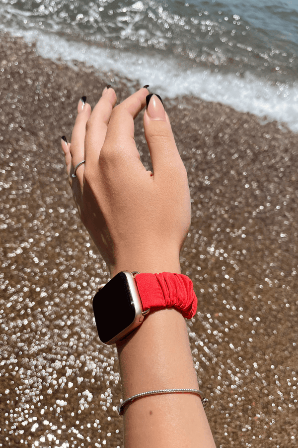 Scrunchie Apple Watch Band Pomegranate Color