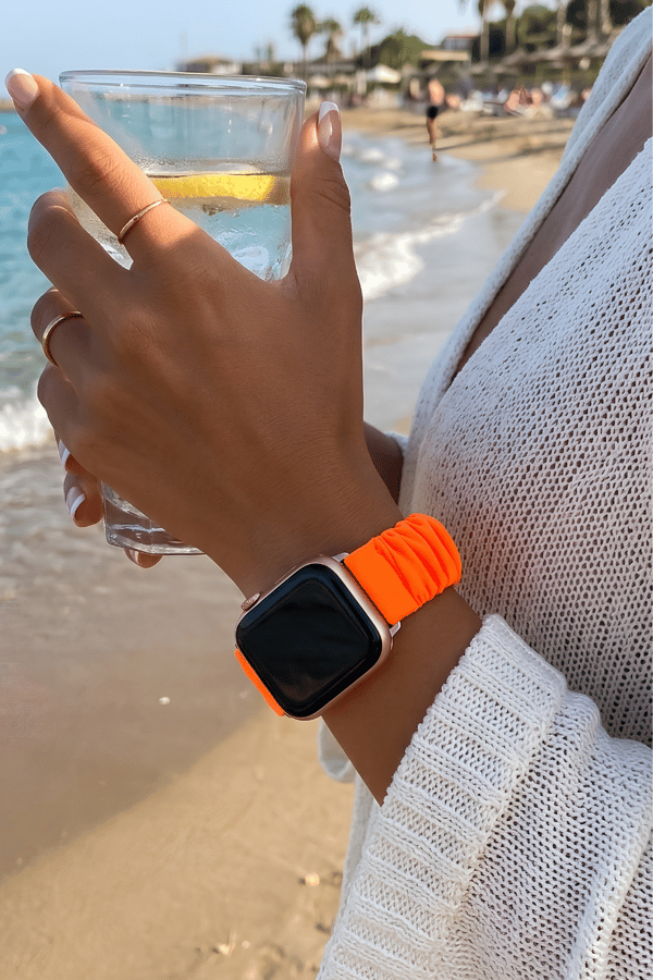 Scrunchie Apple Watch Band Neon Orange