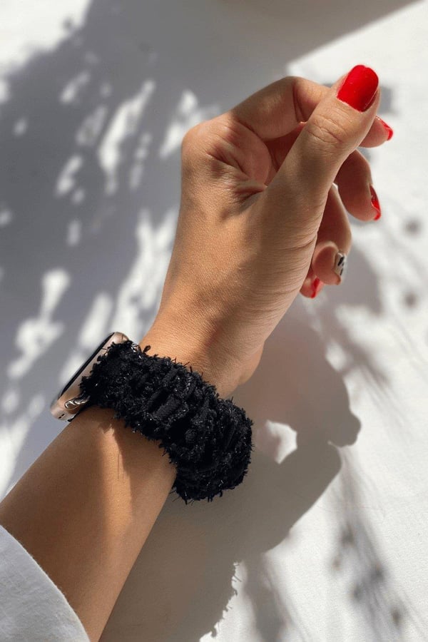 Scrunchie Apple Watch Band Black Tulle
