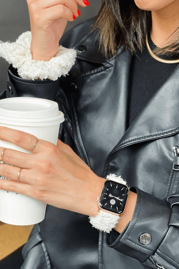 Scrunchie Apple Watch Band White Tulle