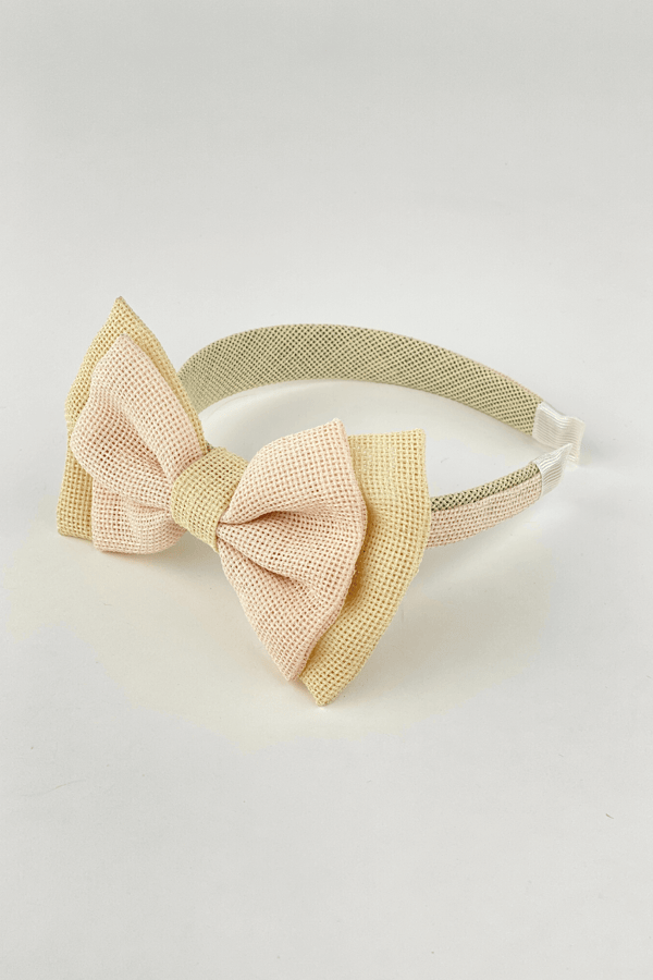 Linen Bow Headband Beige