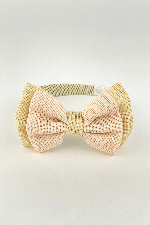 Linen Bow Headband Beige