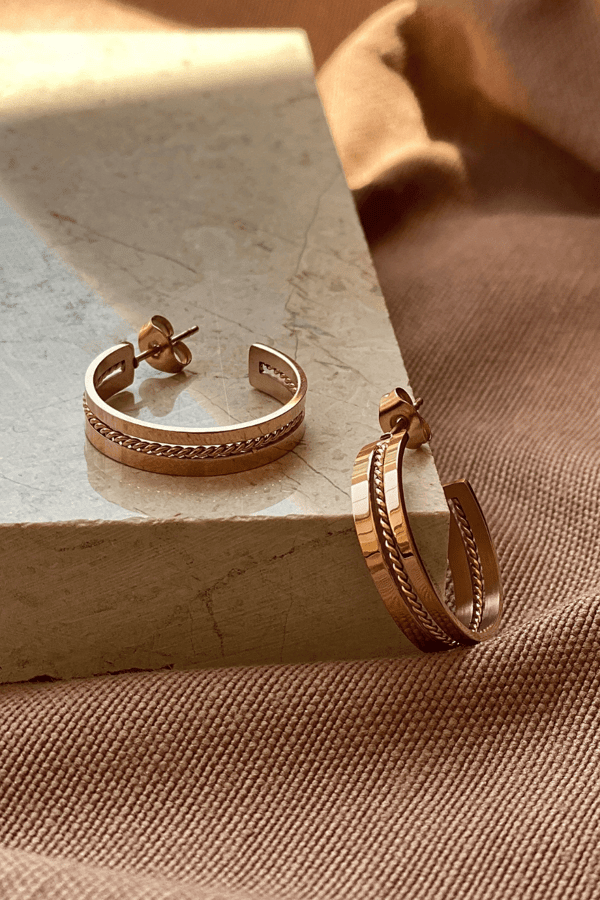 Twirl Hoop Earrings Bronze