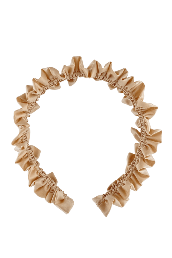 Cream Leather Accordion Headband