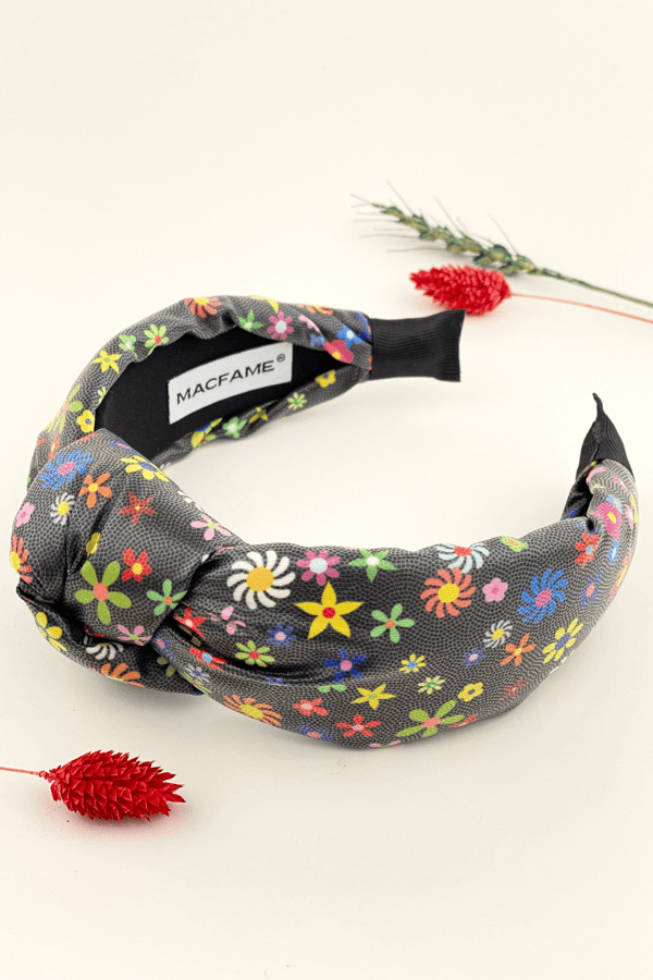 Faux Leather Padded Headband - Black