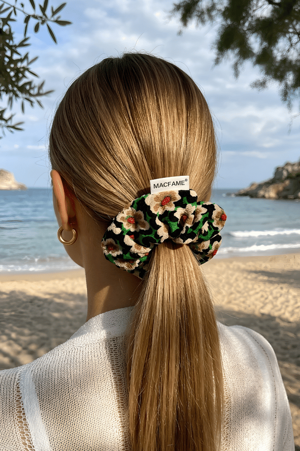 Floral Scrunchie - Green