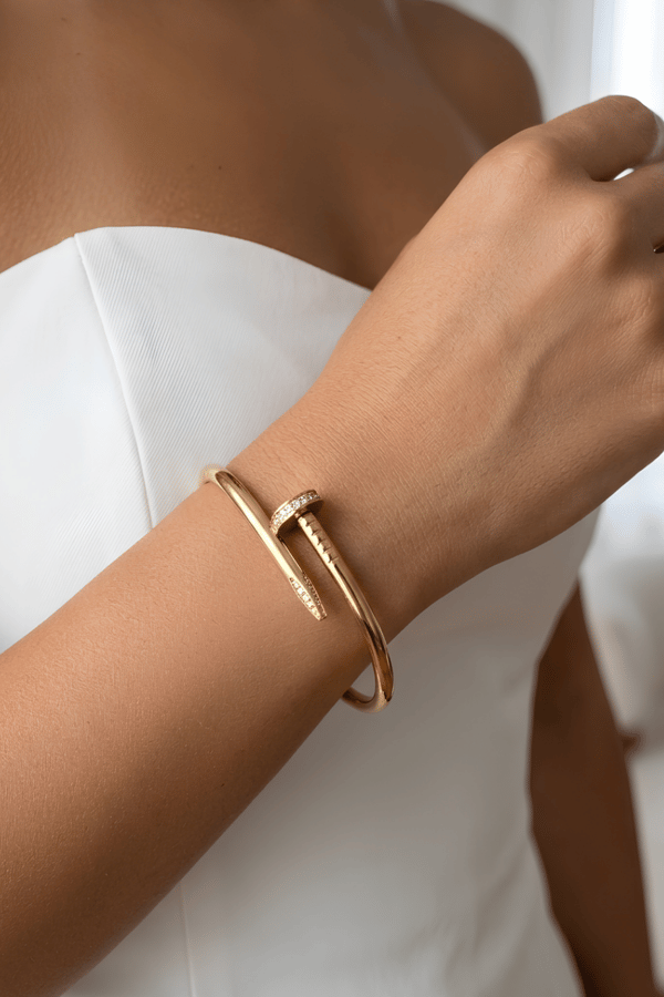 Nail Model Gold Hinge Bangle