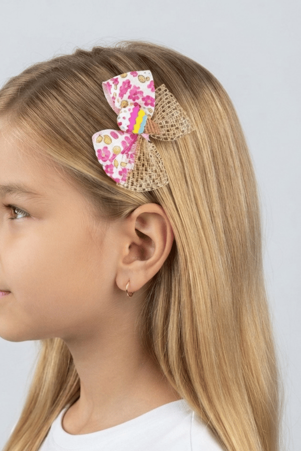 Macfame Ice Cream Figured Ribbed Kids Buckle Set Pink