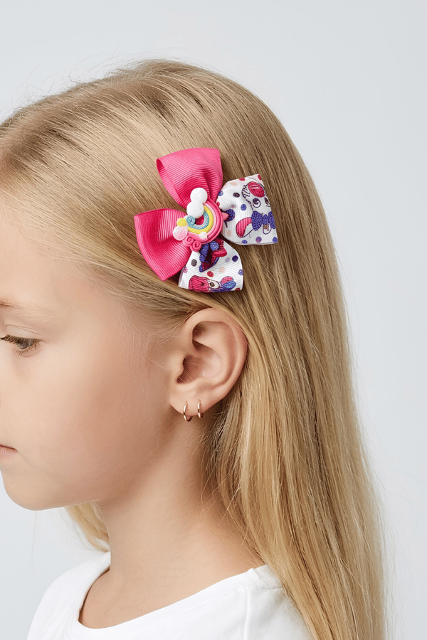 Macfame Rainbow Figured Ribbon Kids Buckle Set