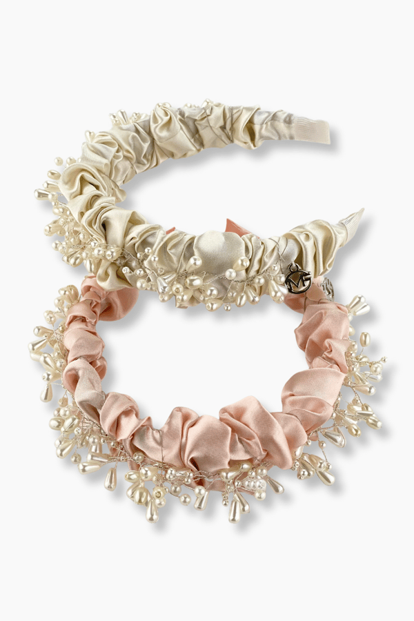 Pearl Drops Headband Salmon