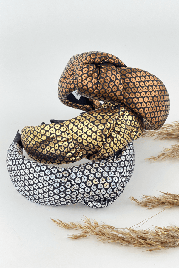 Silver Sequin Printed Women Headband