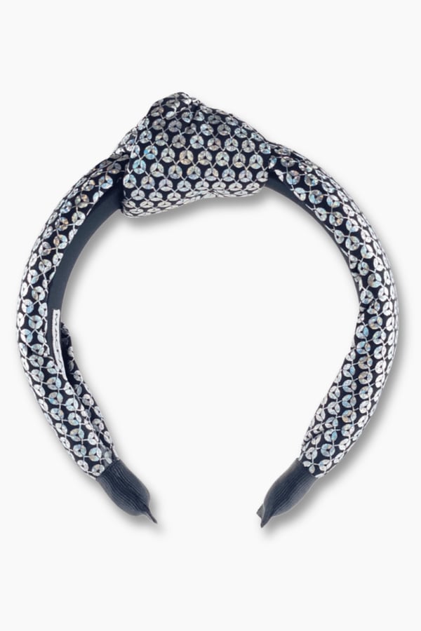 Silver Sequin Printed Women Headband