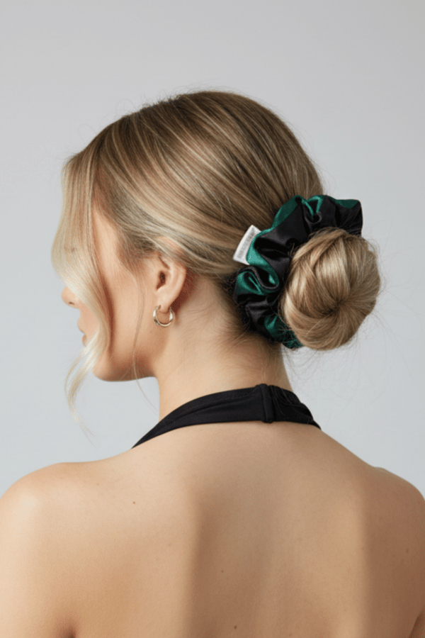 Gaios Saten Scrunchie Toka Koyu Yeşil