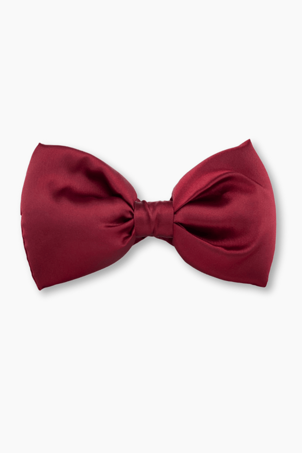 Big Bow Satin Scrunchie Burgundy