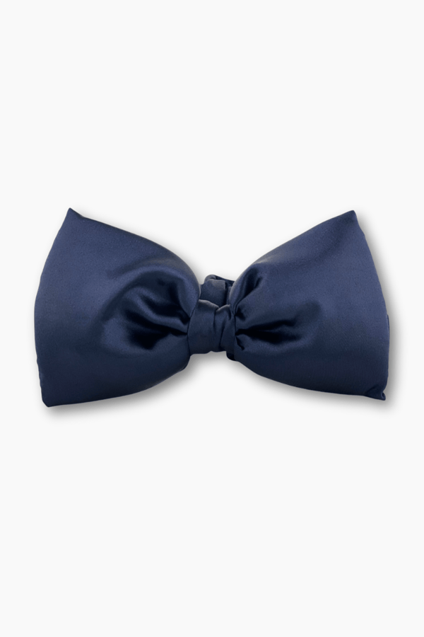 Big Bow Satin Scrunchie Navy Blue
