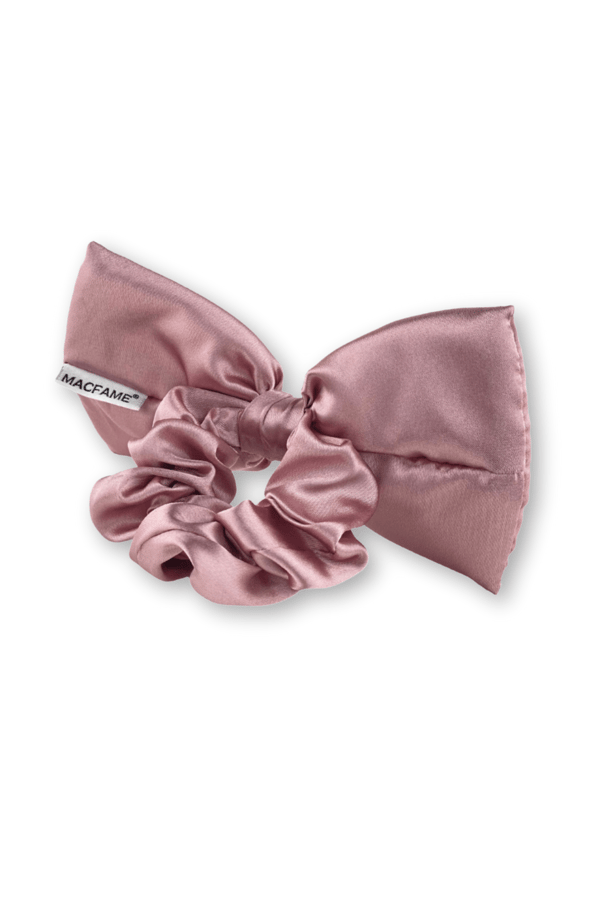Big Bow Satin Scrunchie Lilac