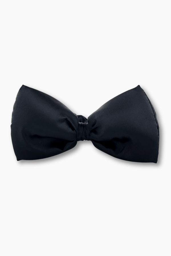 Big Bow Satin Scrunchie Black