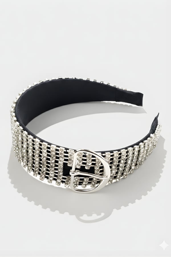 Crystal Bridal Headband Black