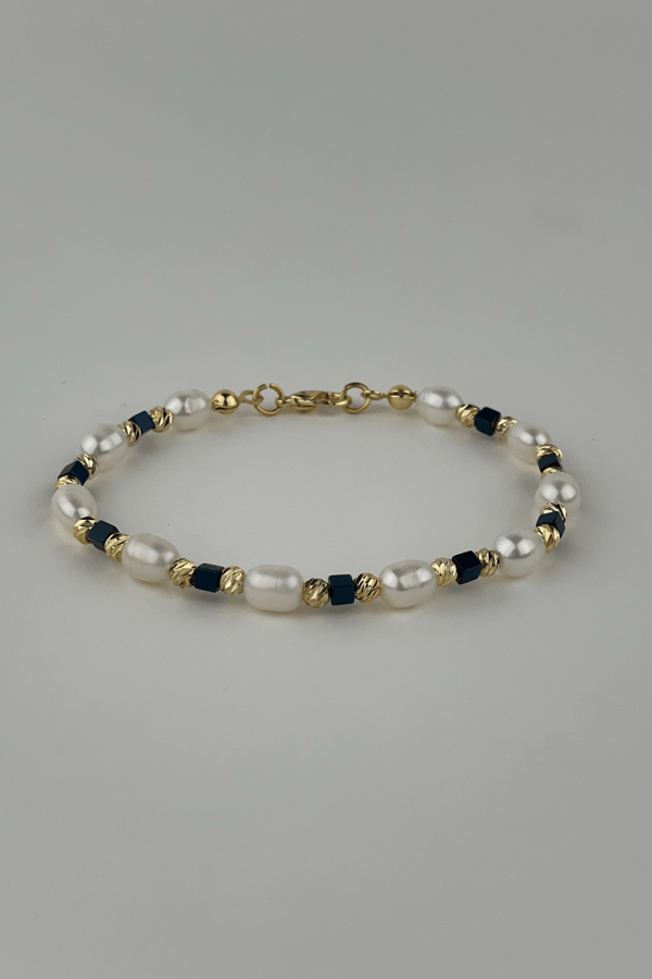Freshwater Pearl Rose Gold Hematite Bracelet