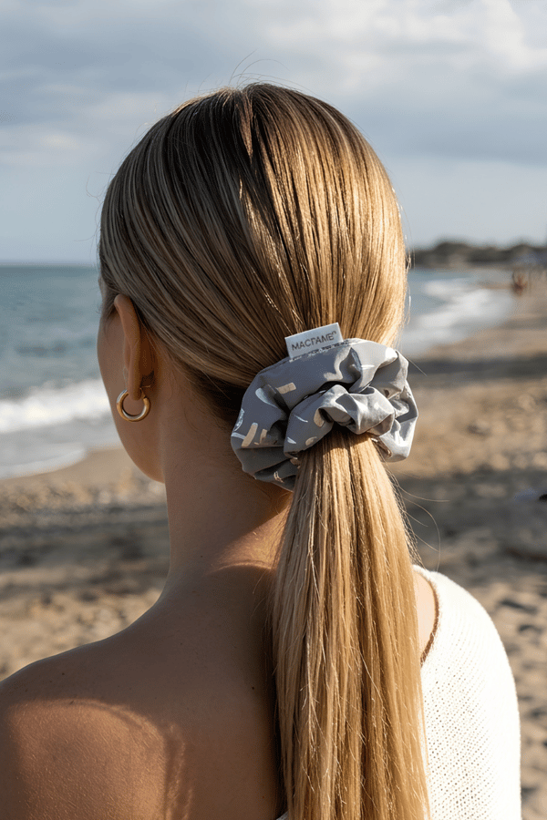 Gray Reflective Scrunchie