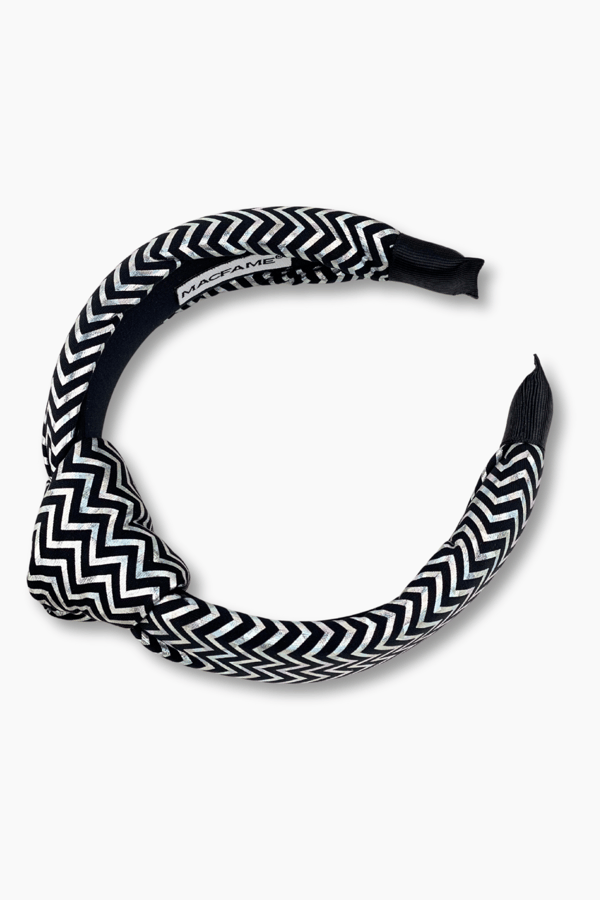 Zigzag Print Silver Headband for Women