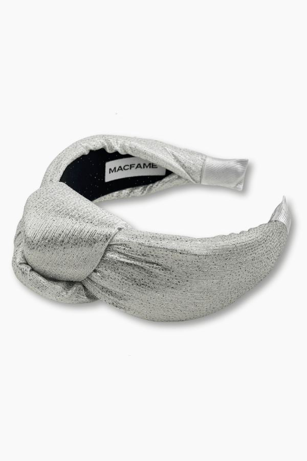 Silver Silvery Knotted Headband for Women